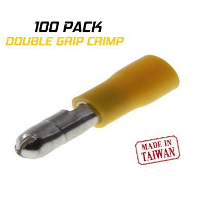 WESTEC YELLOW MALE BULLET CRIMP TERMINAL - 100PK